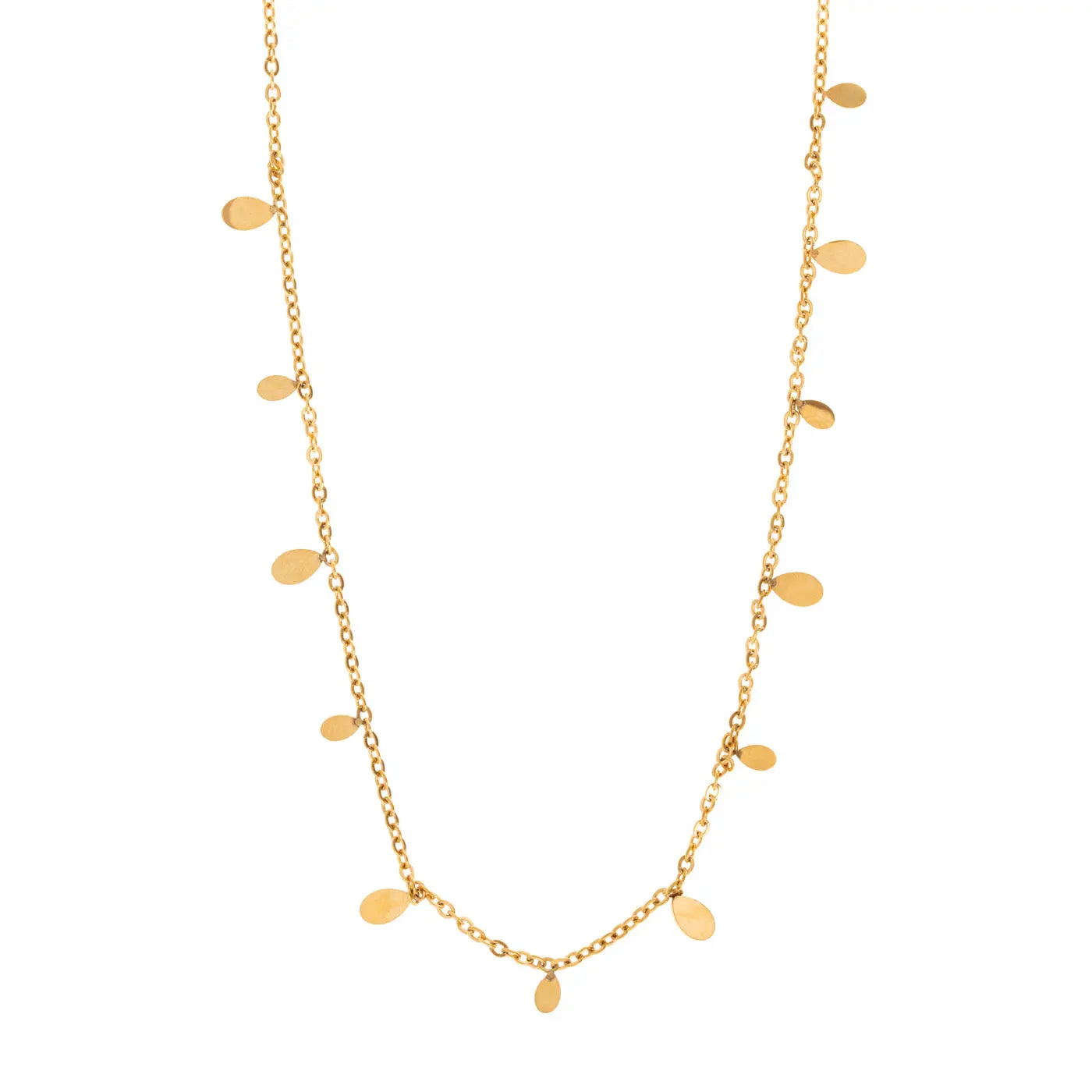 Timi Of Sweden Women's Gold Lia - Tiny Oval Necklace Stainless Steel