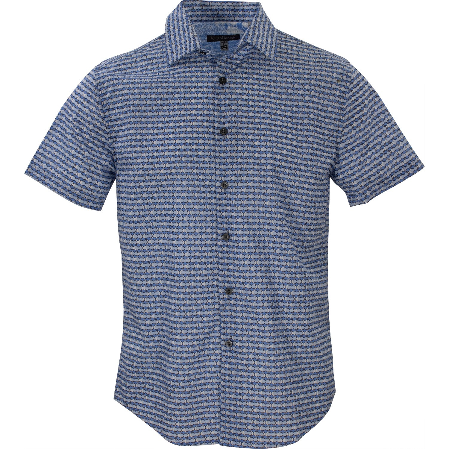 Lords Of Harlech Scott Theo Geo Blue Shirt In Blue