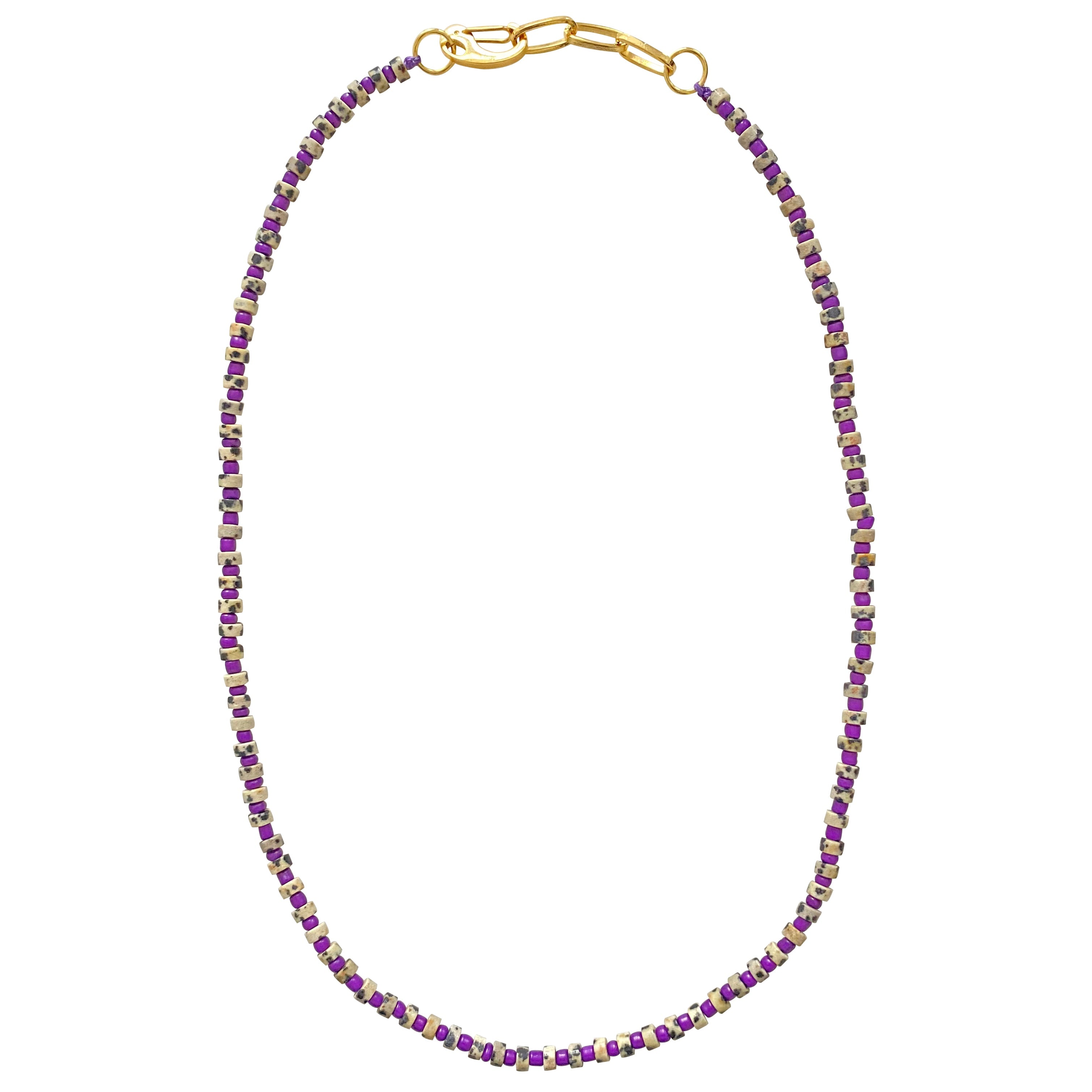 Smilla Brav Women's Gold / Black / Purple Necklace Klara In Multi