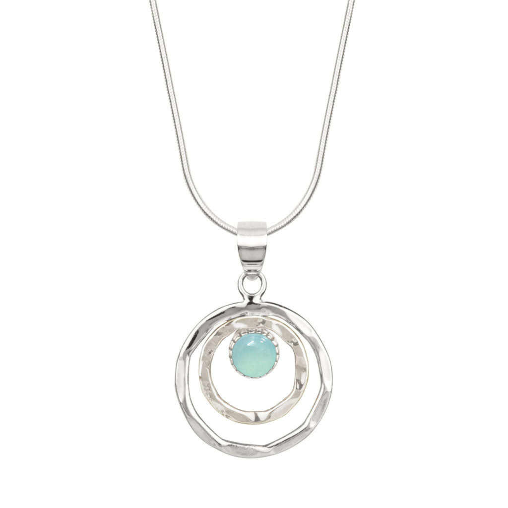 Women’s Blue / Silver Infinity Universe Silver Necklace - Chalcedony Charlotte’s Web Jewellery