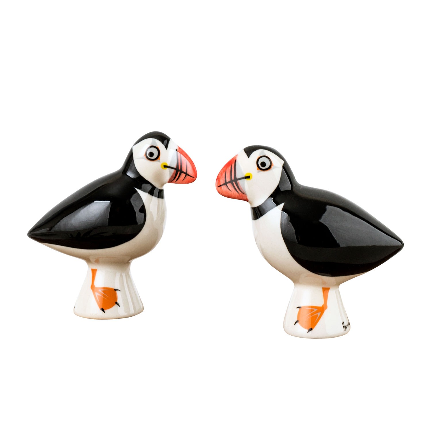 Hannah Turner White / Black Puffin Salt & Pepper Shakers In Black