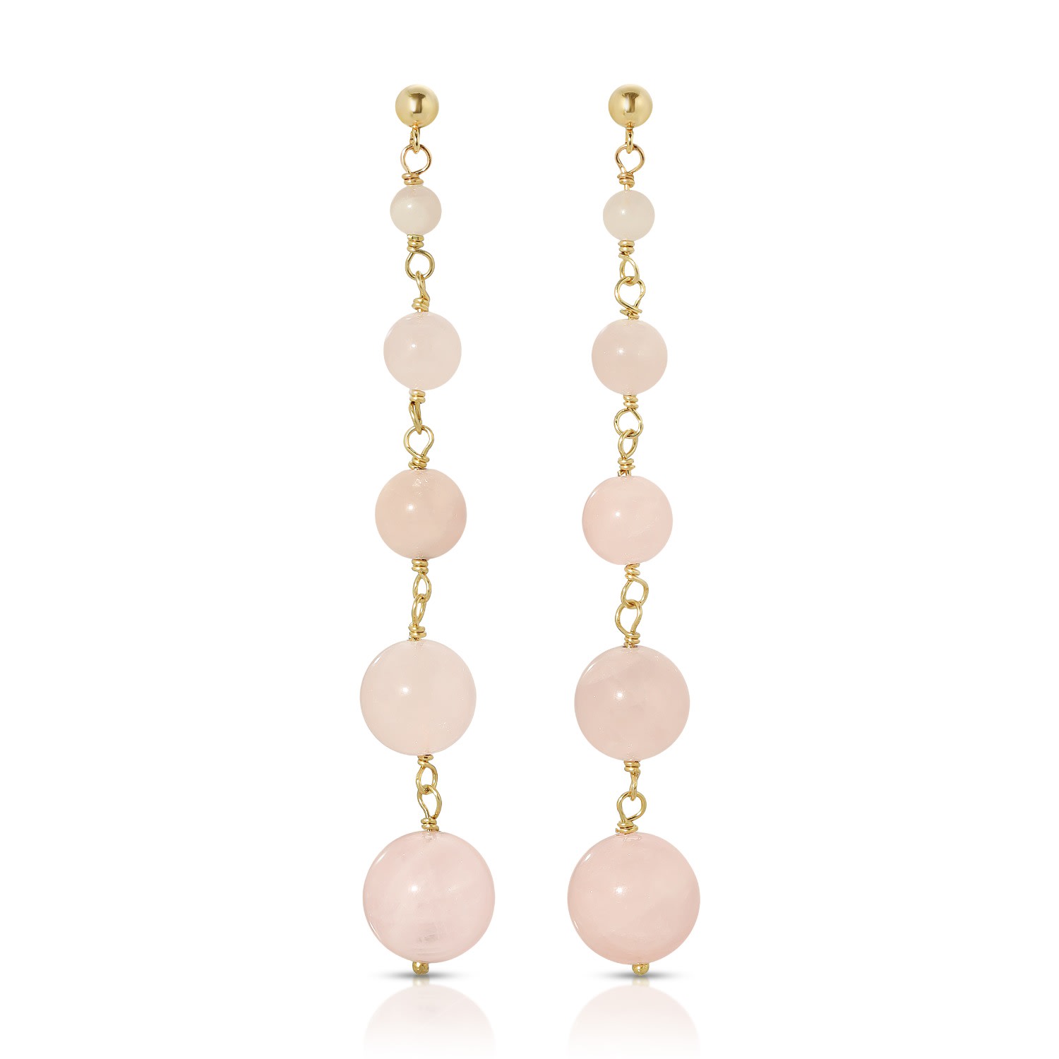 Heather Hawkins Jewelry Women's Pink You Could Be Mine Earrings - Goldfilled - Rose Quartz In Pink
