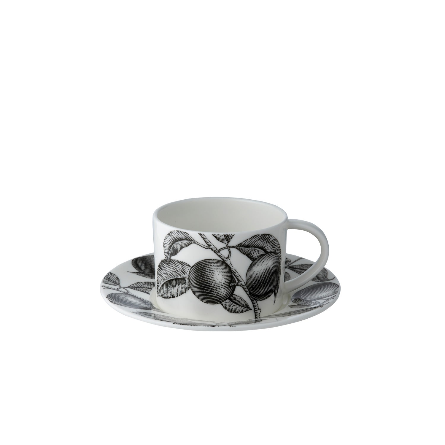 Twig New York White Olive Market - Cup & Saucer - Plum In White