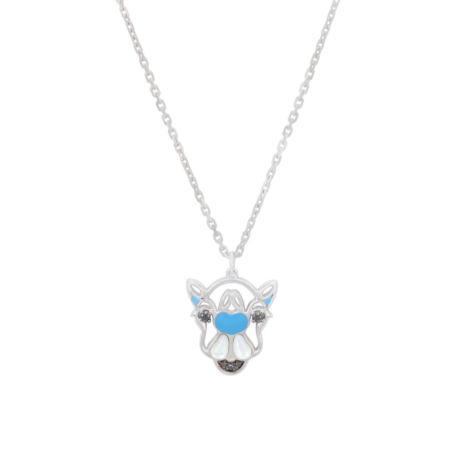 Men’s Intisars Cammello Baby Boy Light Blue Enamel Necklace