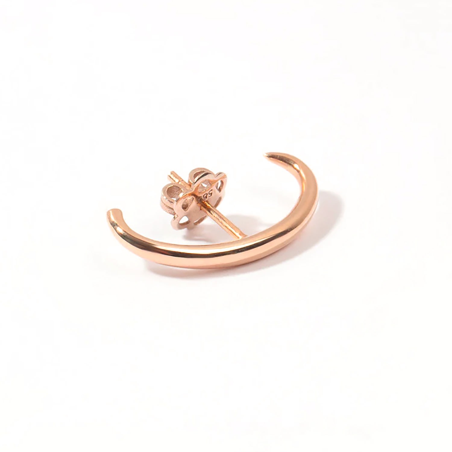 Vicstonenyc Fine Jewelry Women's Rose Gold Ear Cuff Lobe Rose Solid Gold Earring