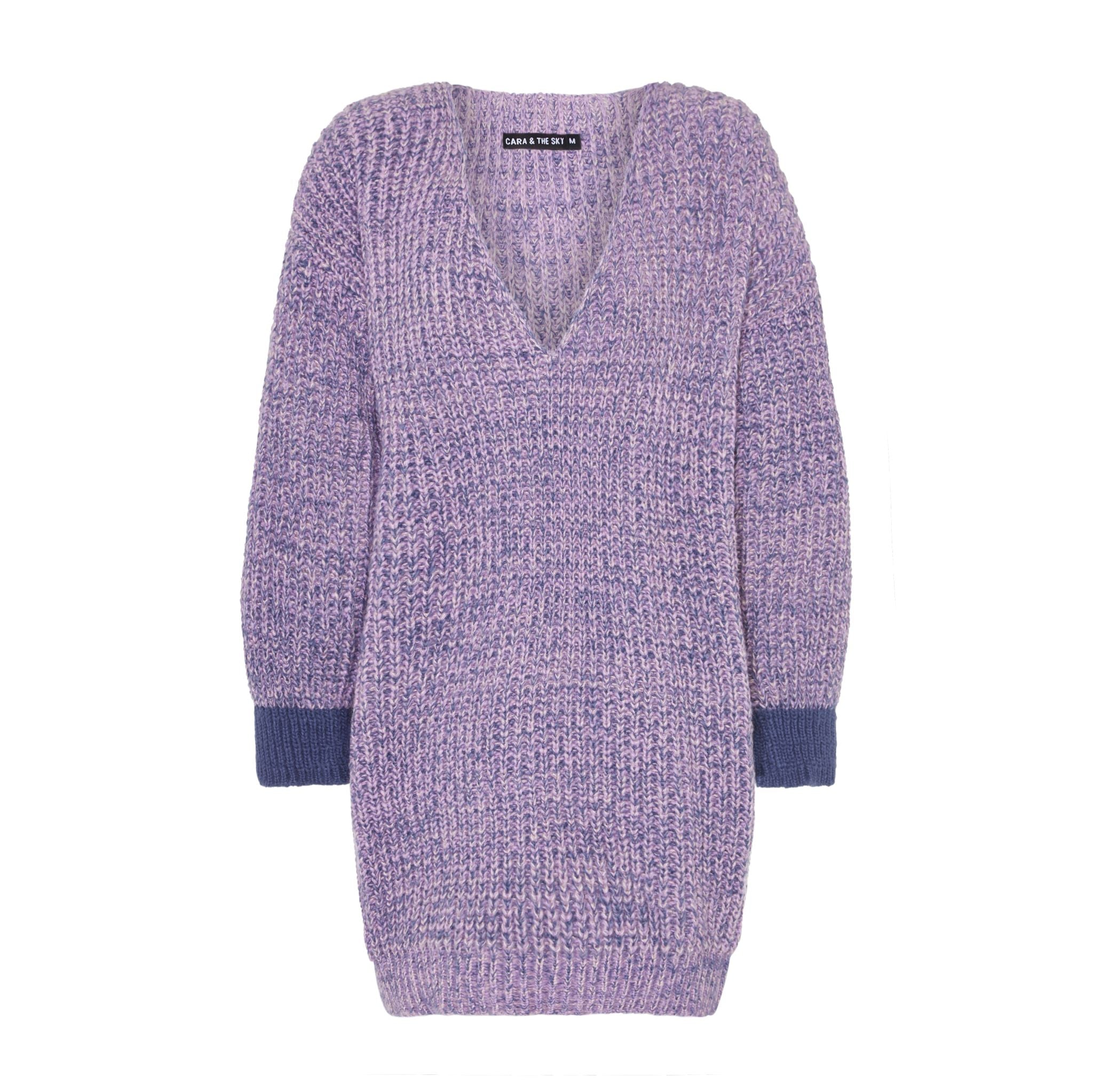 Cara & The Sky Women's Pink / Purple Rosie V Neck Twist Tunic Jumper - Lilac In Pink/purple