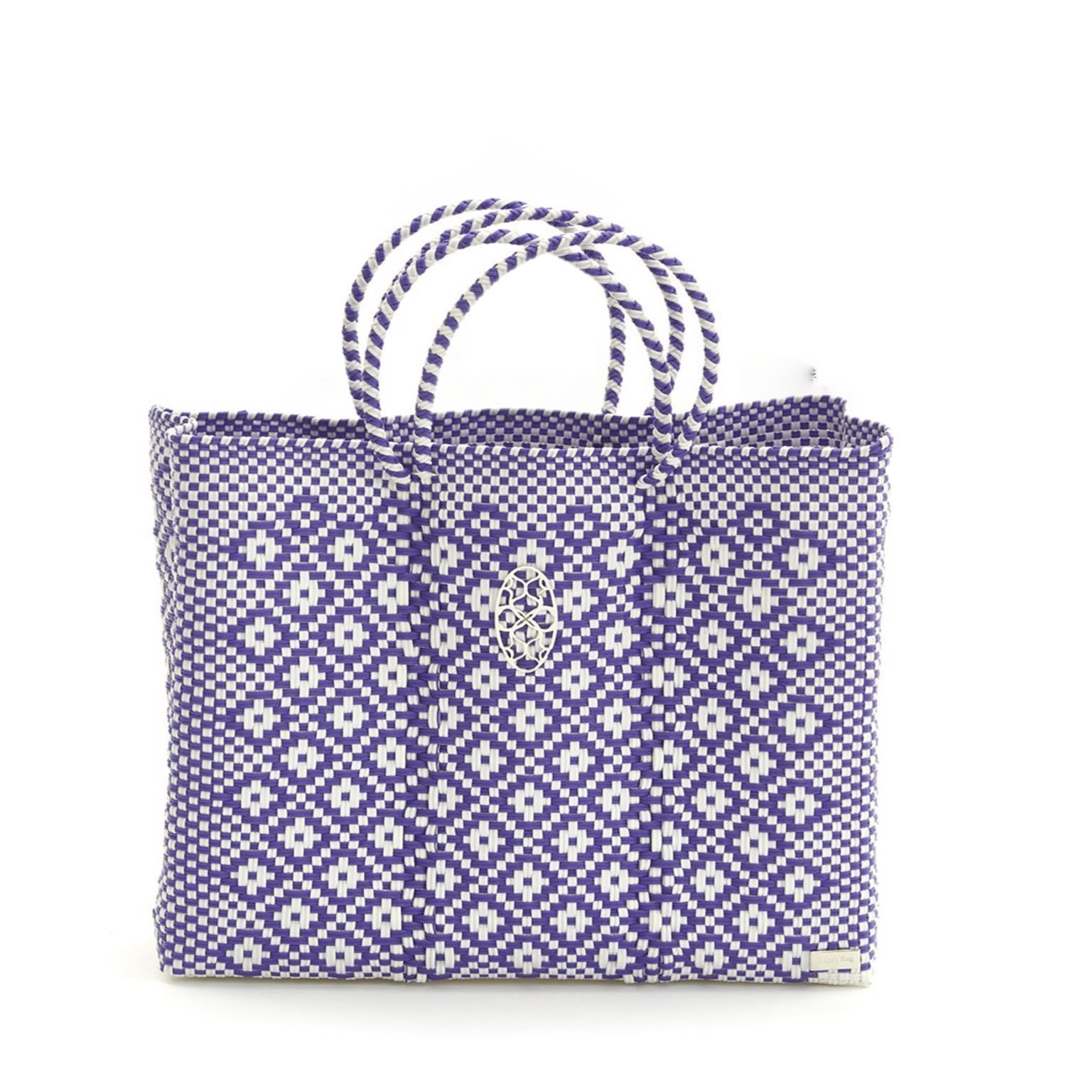 Women’s White Purple Azteca Book Tote With Clutch Lolas Bag