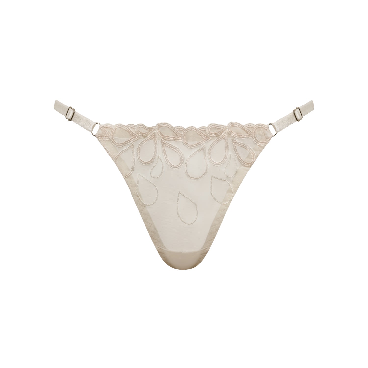 Darily Underwear Women's White Adjustable String Panties Crema