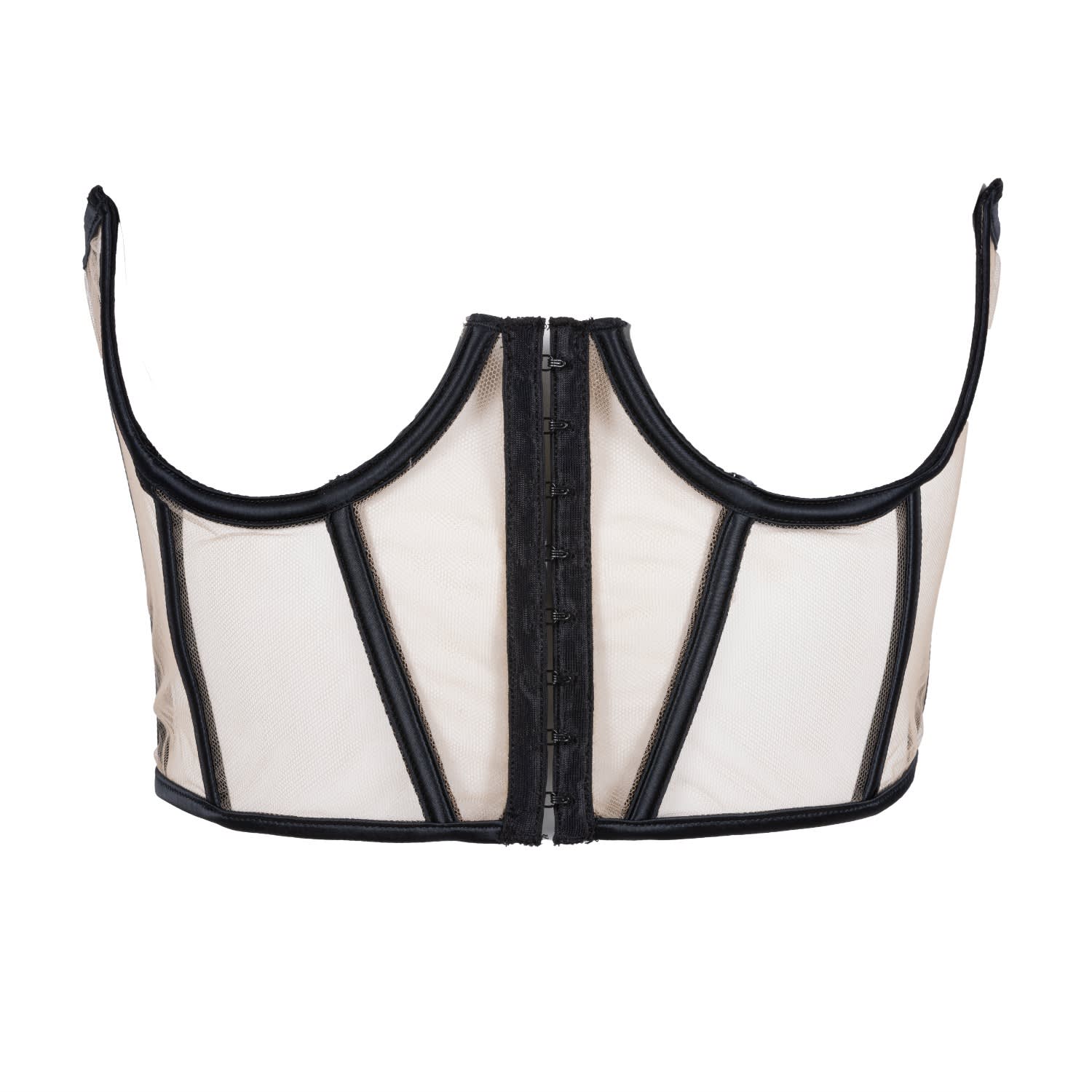 Les Jupons De Tess Women's Black / Neutrals Second Skin Mesh And Satin Corset
