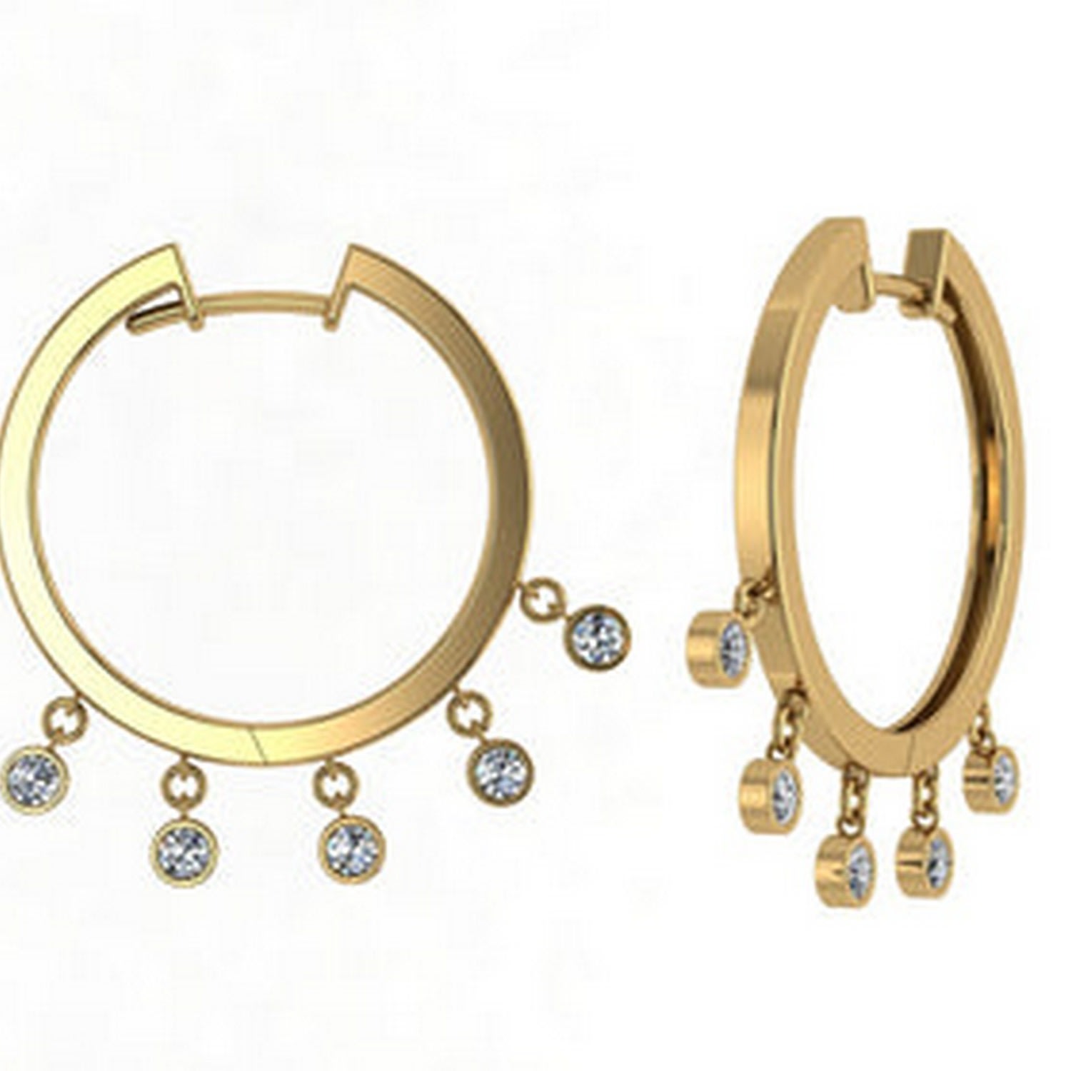 Women’s Rose Gold Hoop Dewdrop Diamond Hoops Cervin Blanc