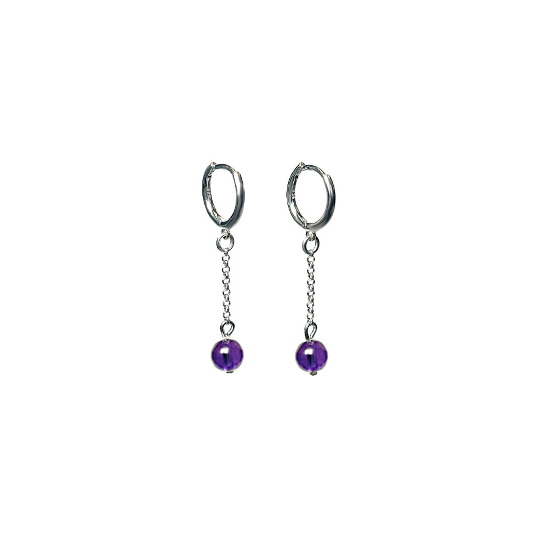 Women’s Pink / Purple / Silver Amethyst Drop Earring Mhart