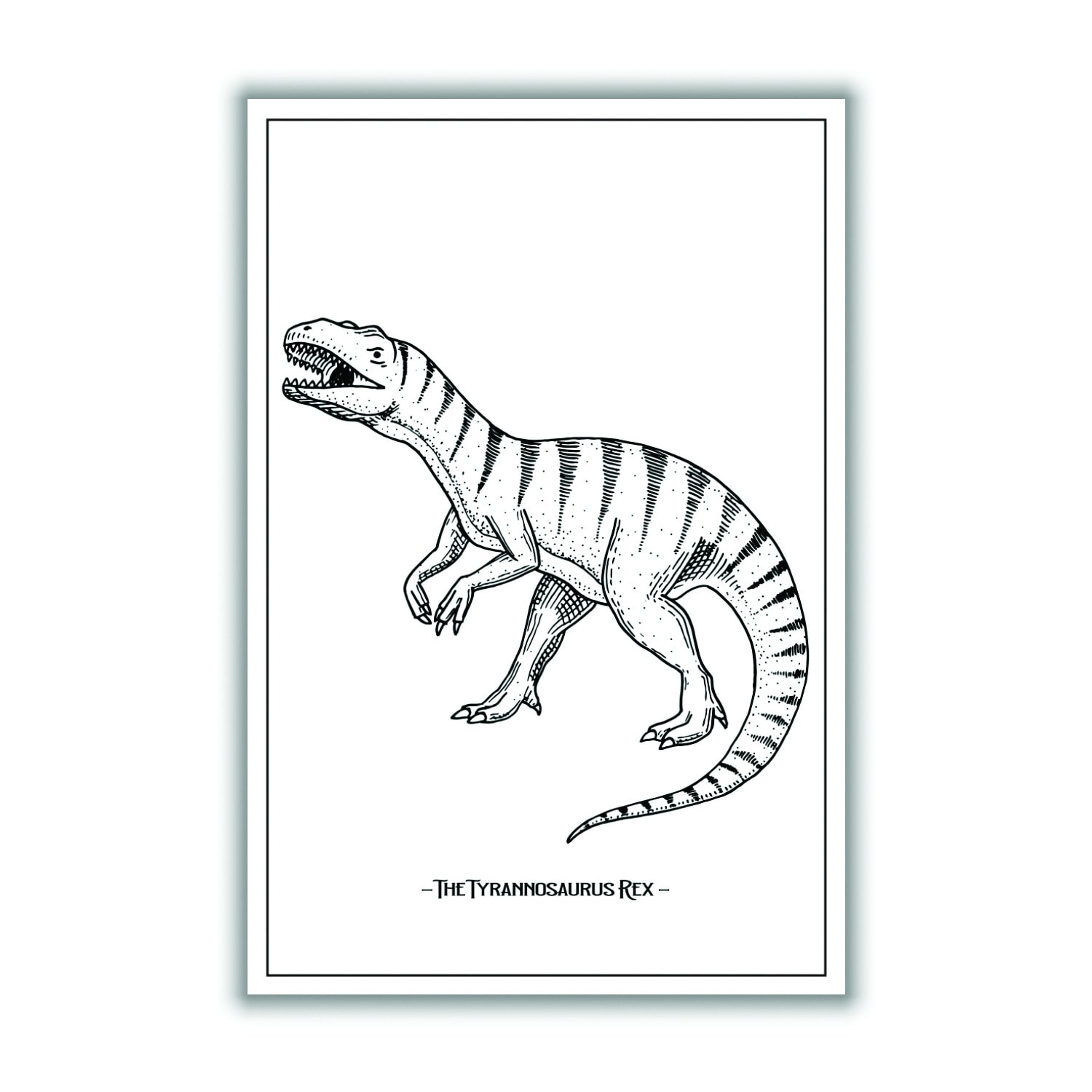 Black The Tyrannosaurus Rex A1 594 X 841Mm Stanley Print House