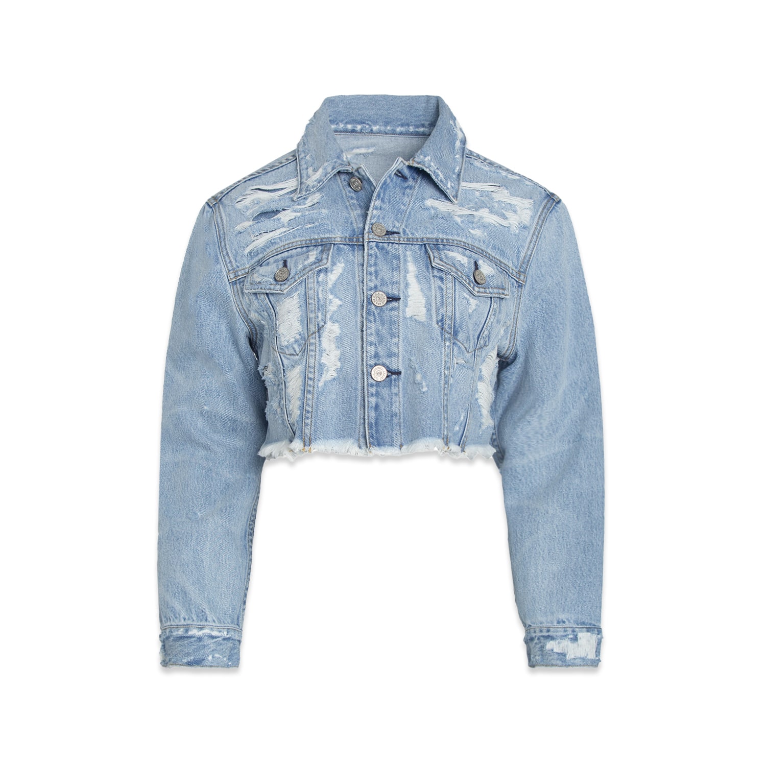 Women's Blue Tracee Cropped Denim Jacket In Liberty | Small | Noend Denim