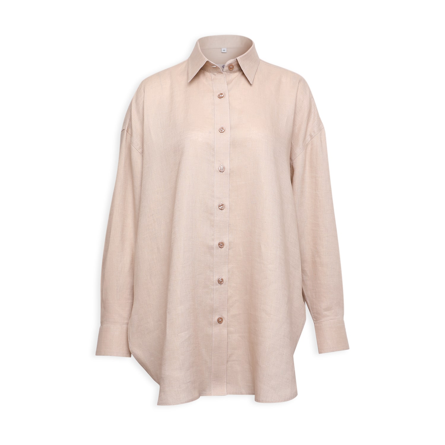 Women’s Neutrals Beige Linen Oversized Shirt Extra Small Mazarine Ladies’ Garments Trading Co. L. l.c.