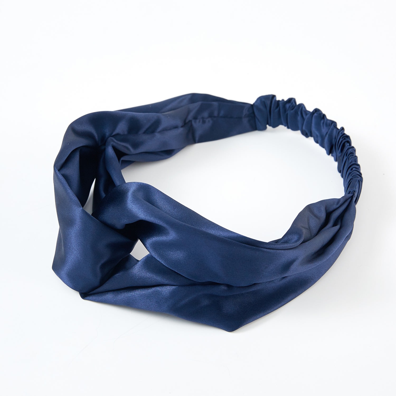 Women's Blue Pure Mulberry Silk Turban Style Headband - Set Of Two - Deep Navy | One Size | Soft Strokes Silk