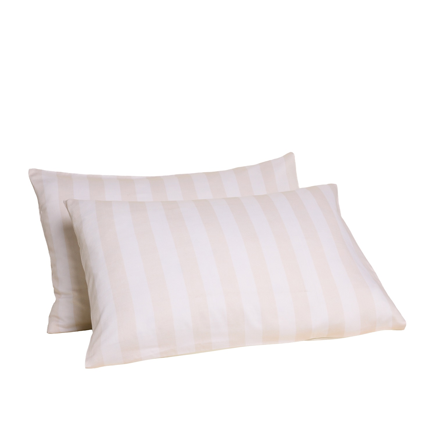 Joro Neutrals / White Geo Printed Standard Pillowcases In Natural In Neutral