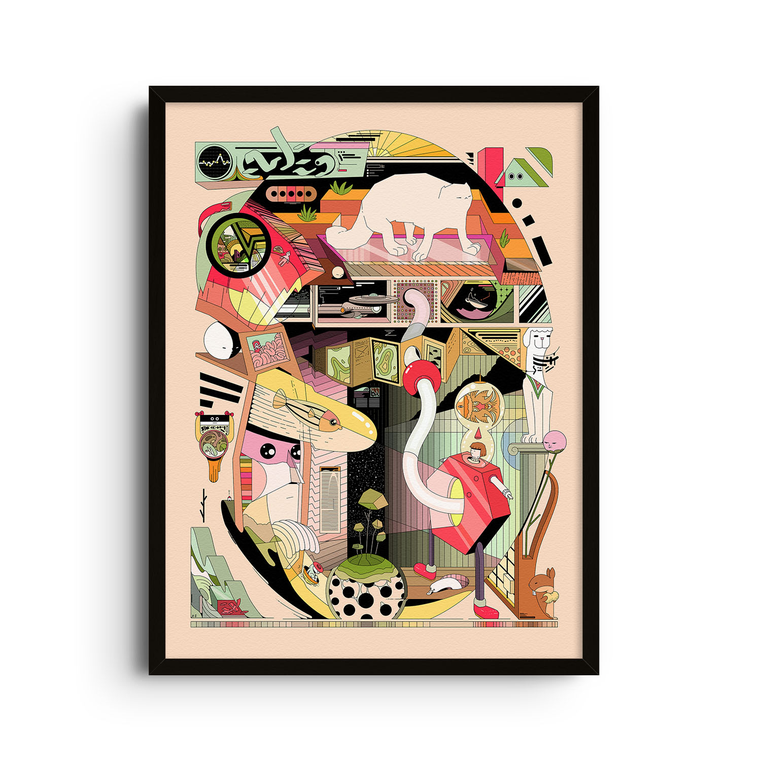 East Side Studio London Neutrals / Red Kgykgk - Giclee Fine Art Print - Small In Red