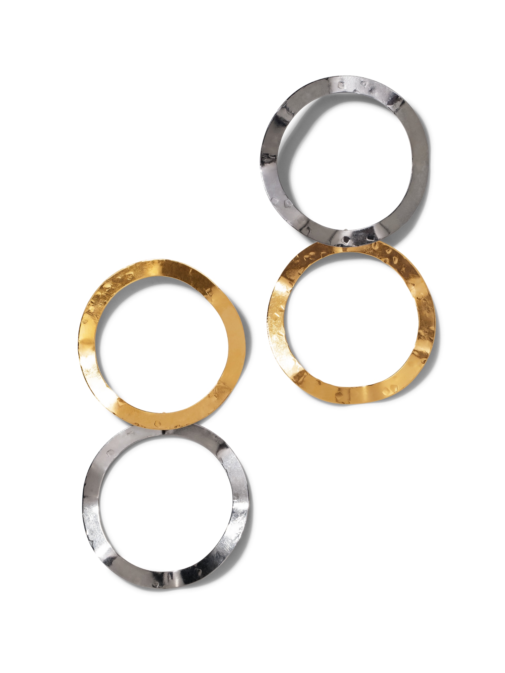 Jaredjamin Women's Gold / Silver Duet Drop Post Earrings In Multi