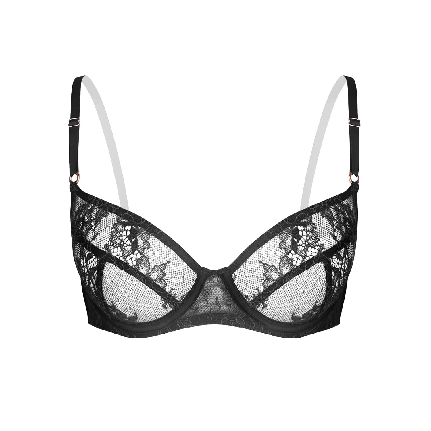 Monique Morin Lingerie Women's Moonstruck Balconette Bra Black In Black