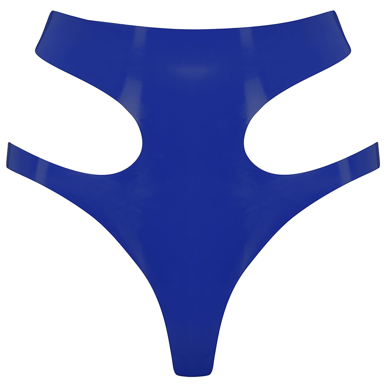 Elissa Poppy Women's Latex Cut Out Thong - Blue In Blue