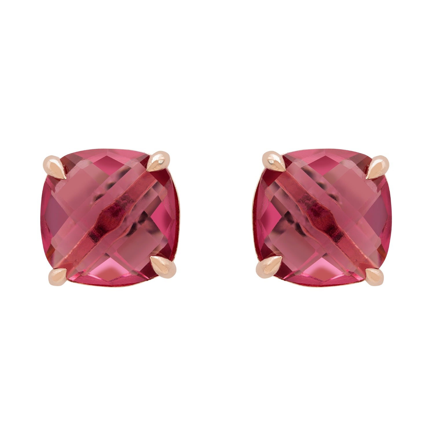 Women’s Rose Gold / Pink / Purple Empress Gemstone Stud Earrings Rose Gold Pink Tourmaline Latelita