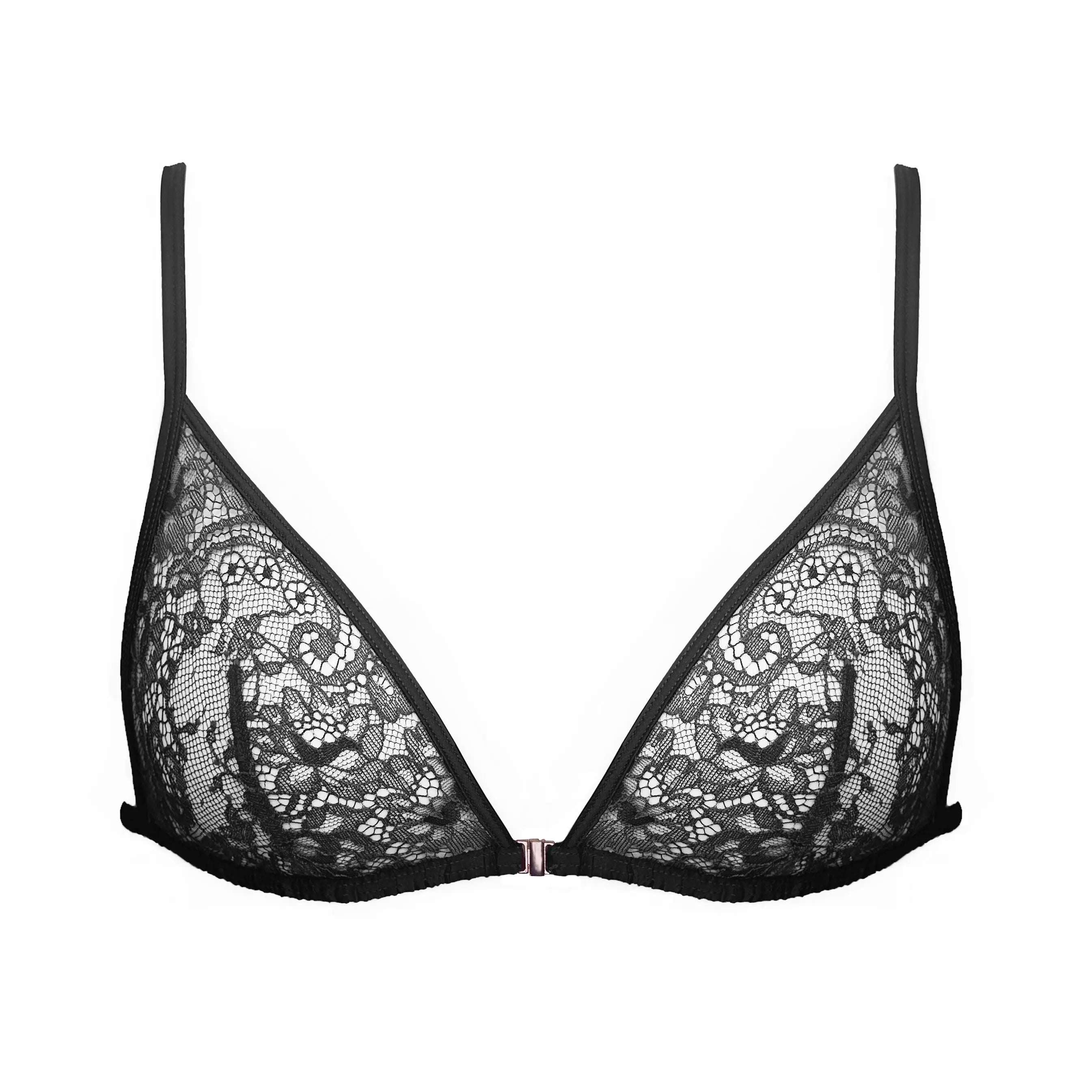 Monique Morin Lingerie Women's Moonstruck Triangle Bralette Black In Black