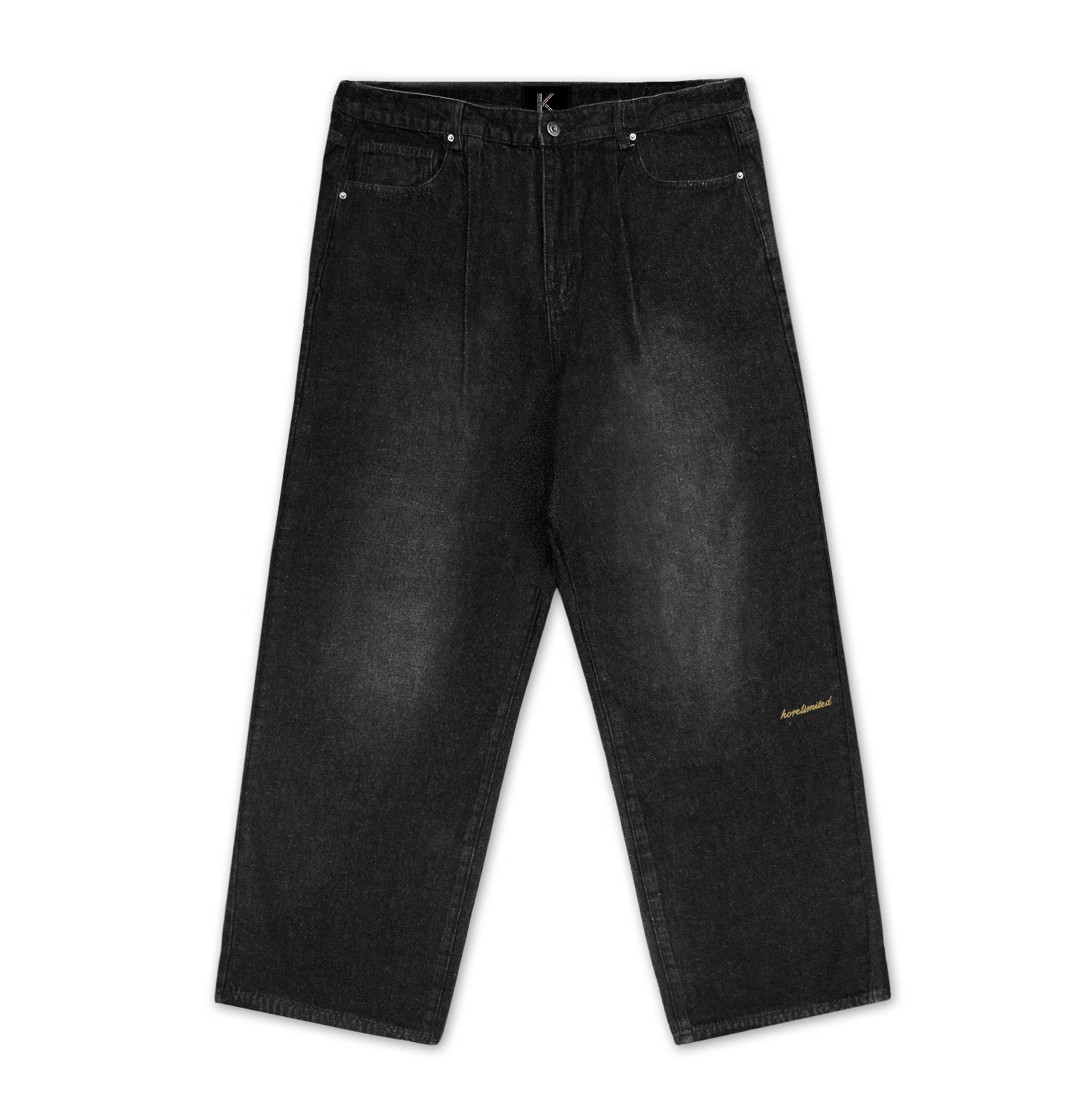 Korelimited Men's Kore Baggy Denim Pants In Black In Black