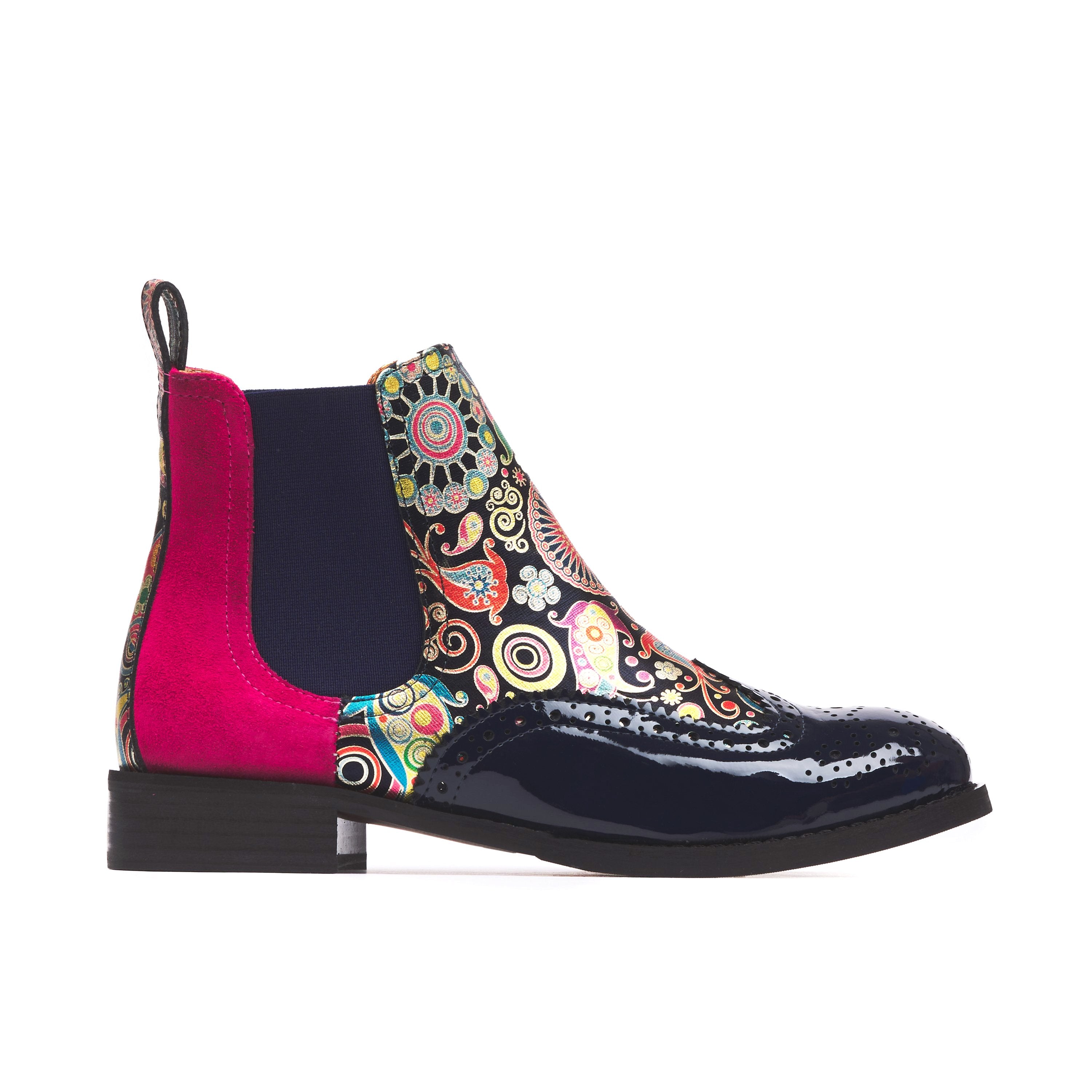 Blue / Pink / Purple Mamacita - Navy & Pink - Womens Ankle Boots 6 Uk Embassy London Usa