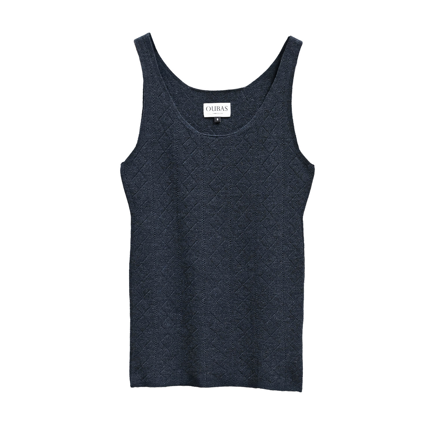 Oubas Women's Neutrals / Black / Blue "tricot De Peau" A Fine Merino Camisole Top In Deep Indigo Blue