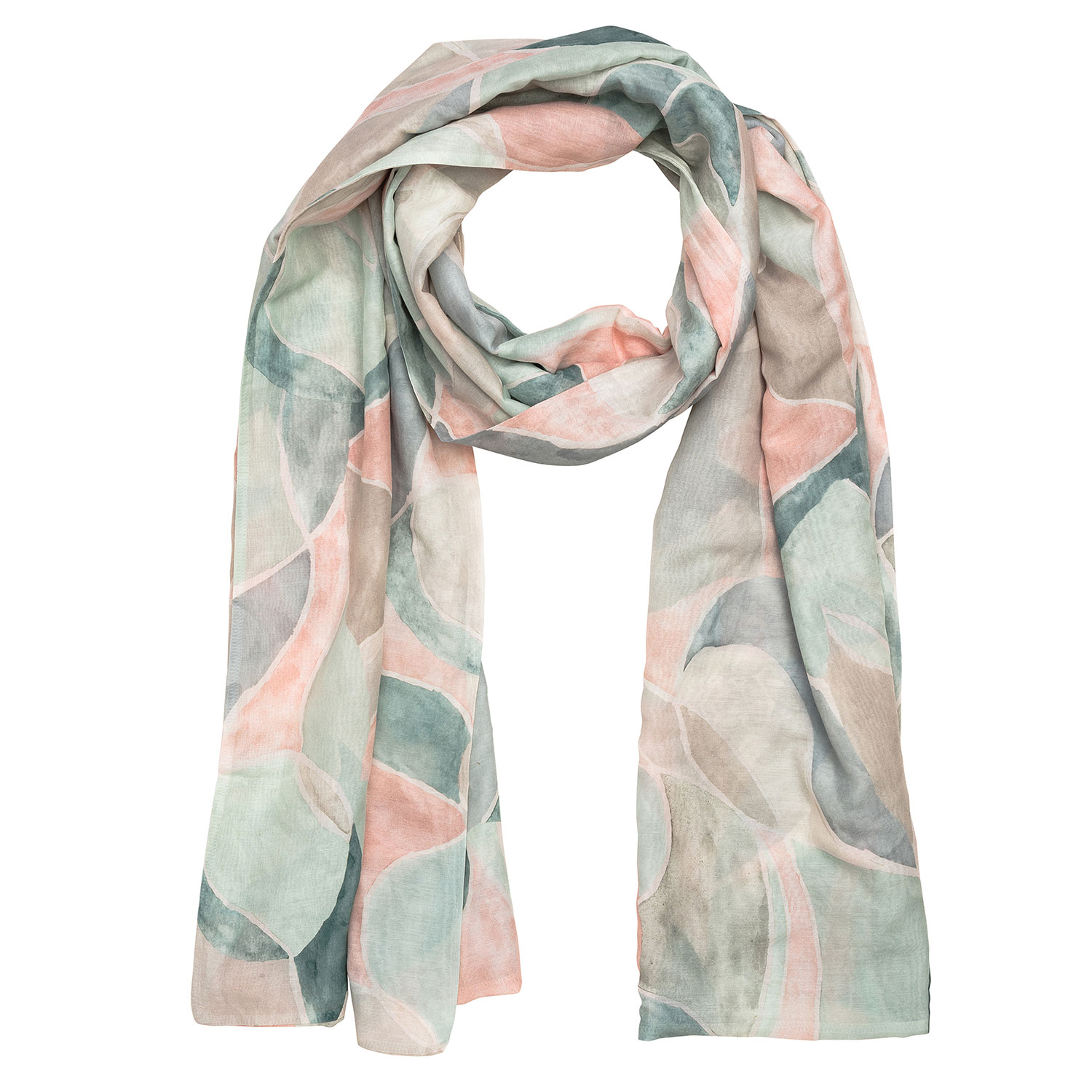 Alie Street London Women's Green / Neutrals Miriam Silk Scarf Mosaic Pastels Print In Gray