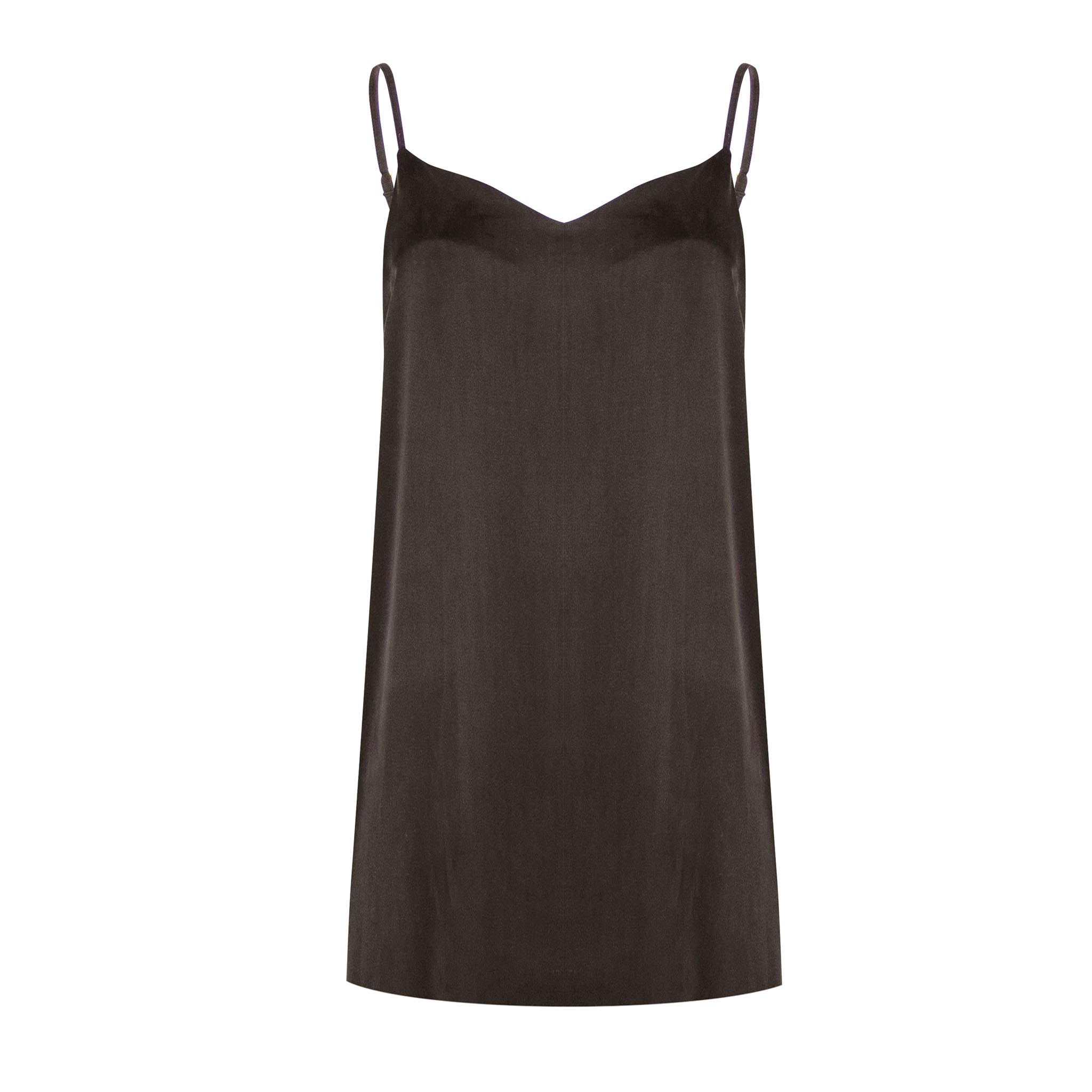 Nokaya Brown Silk Short Slip Dress The Lady In Brown