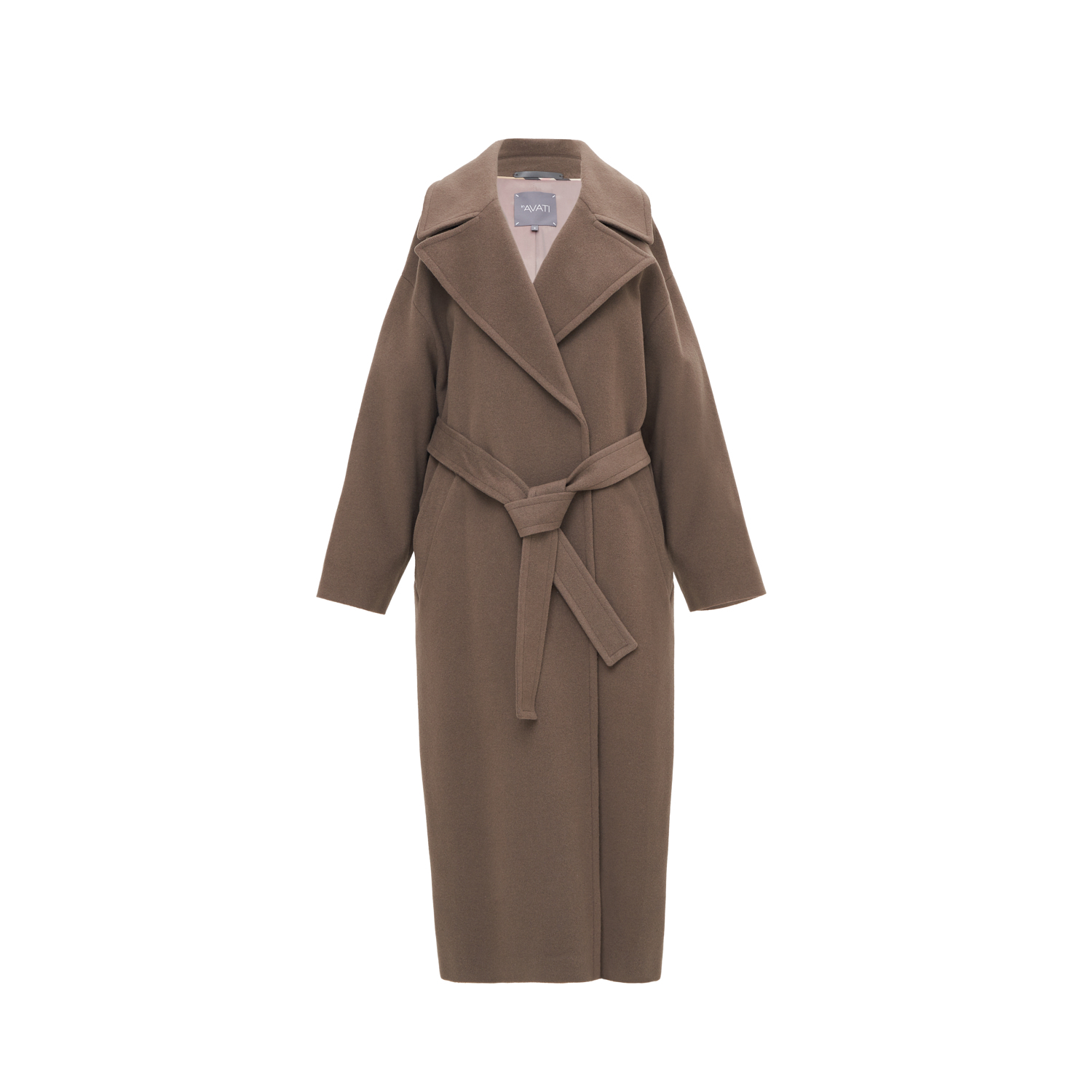 Oversized Cocoa Coat With Cashmere | InAvati | Wolf & Badger