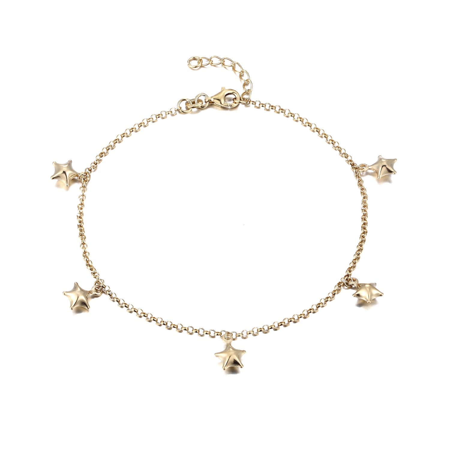 Women’s 22Ct Gold Vermeil Star Charm Chain Anklet Seol + Gold