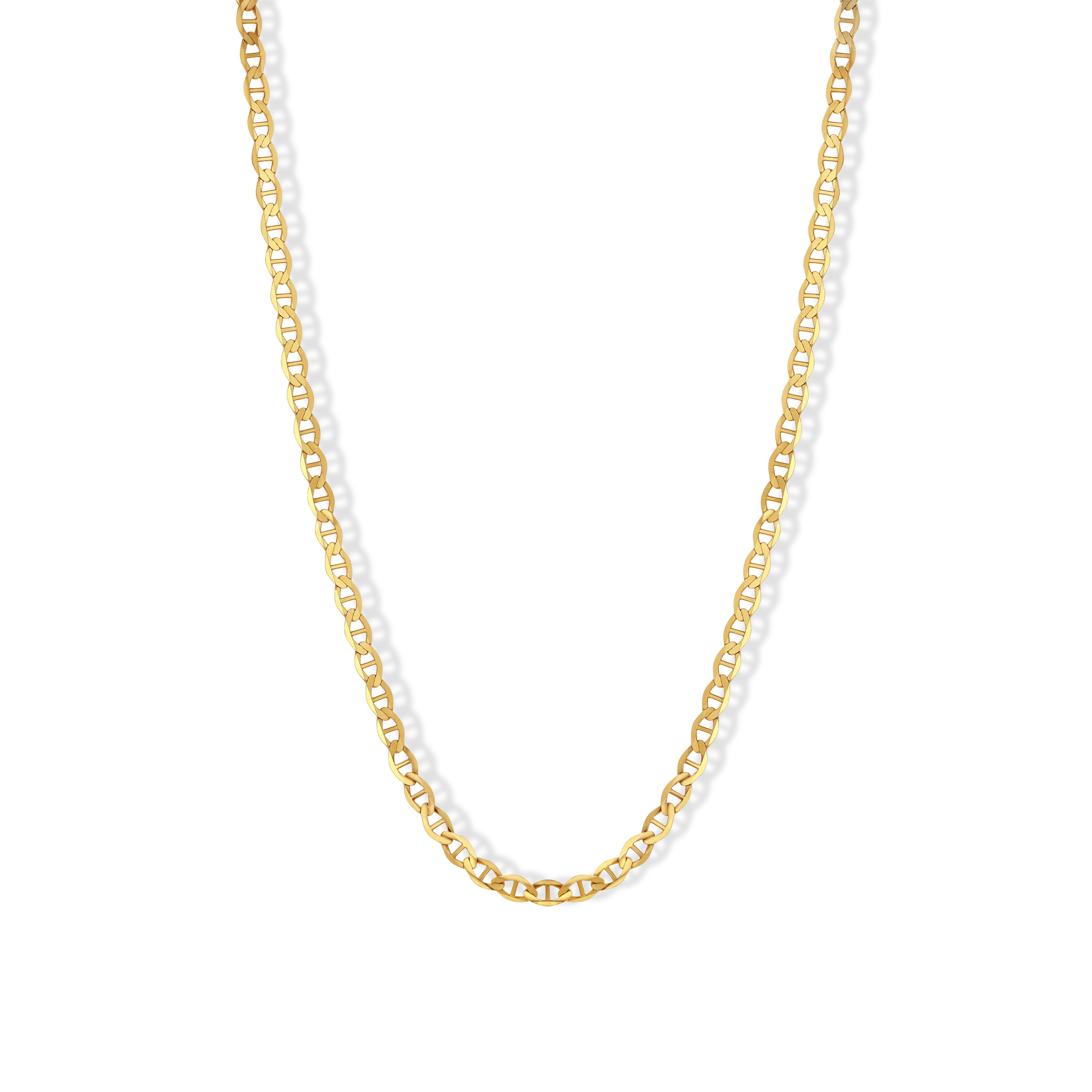 Jewelbird Women's Gold Diamond-cut Mariner Necklace