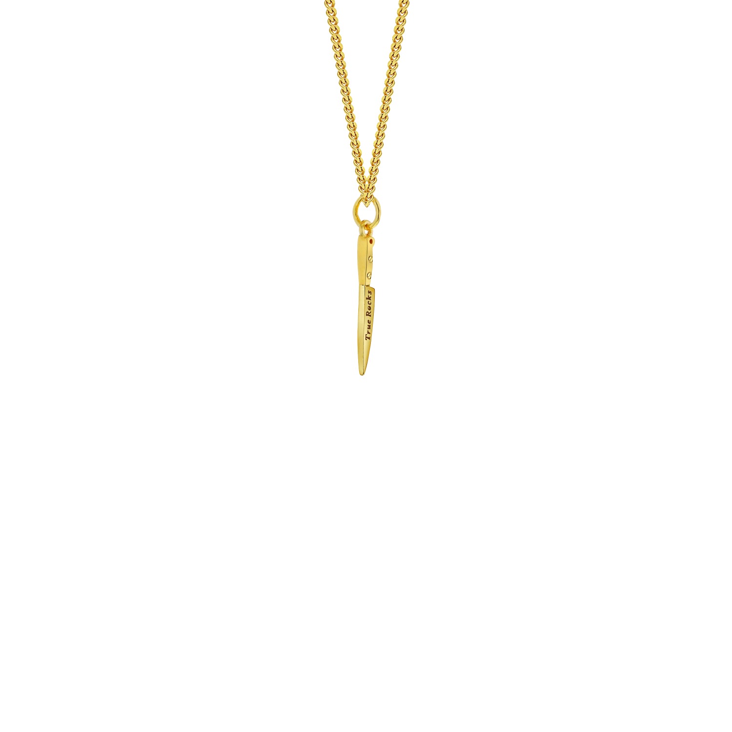 True Rocks Men's Mini Knife Pendant 18kt Gold Plated In Gold