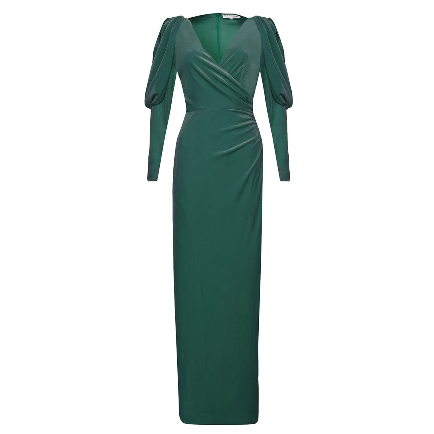 emerald green silk maxi dress