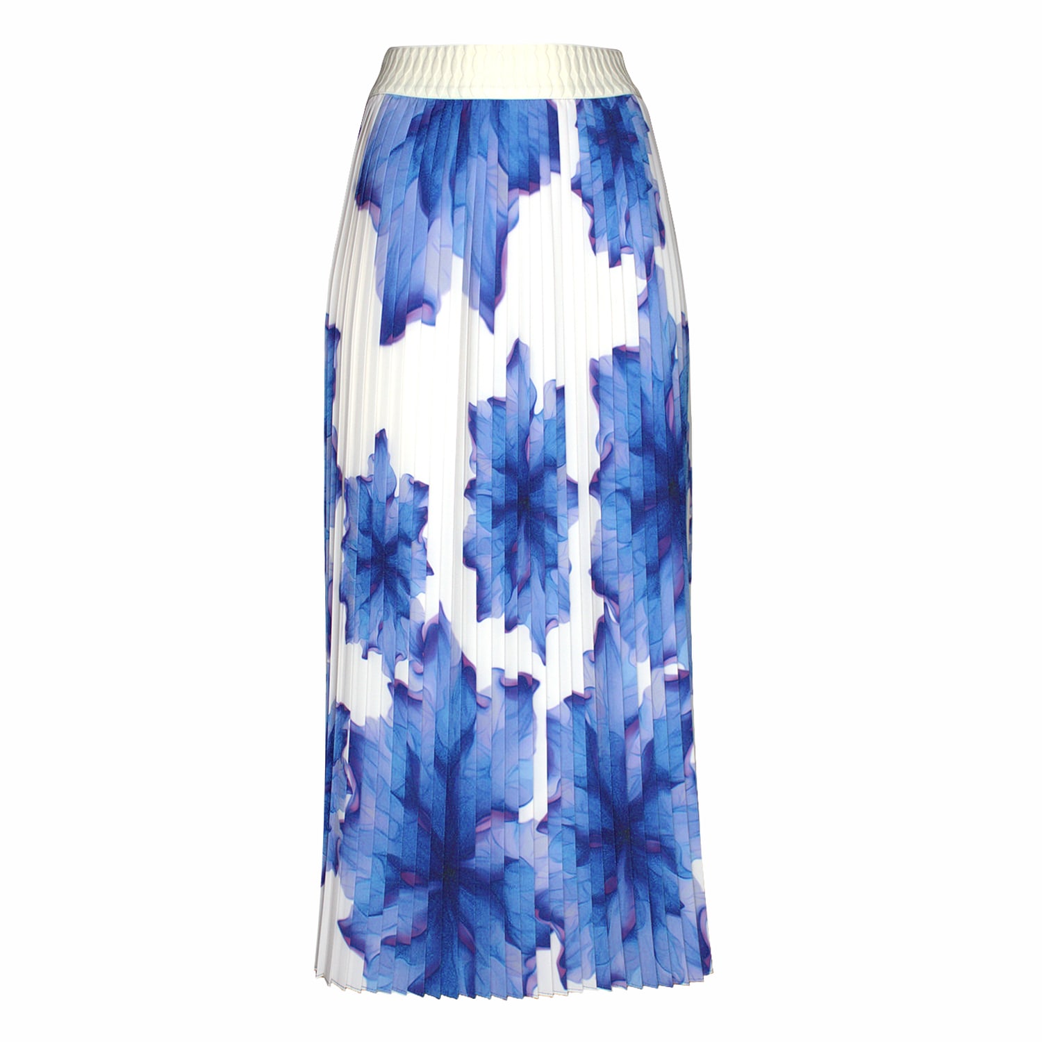Lalipop Design Women's White Floral-print Elasticated-waist Pleated Recycled Fabric Maxi Skirt In White