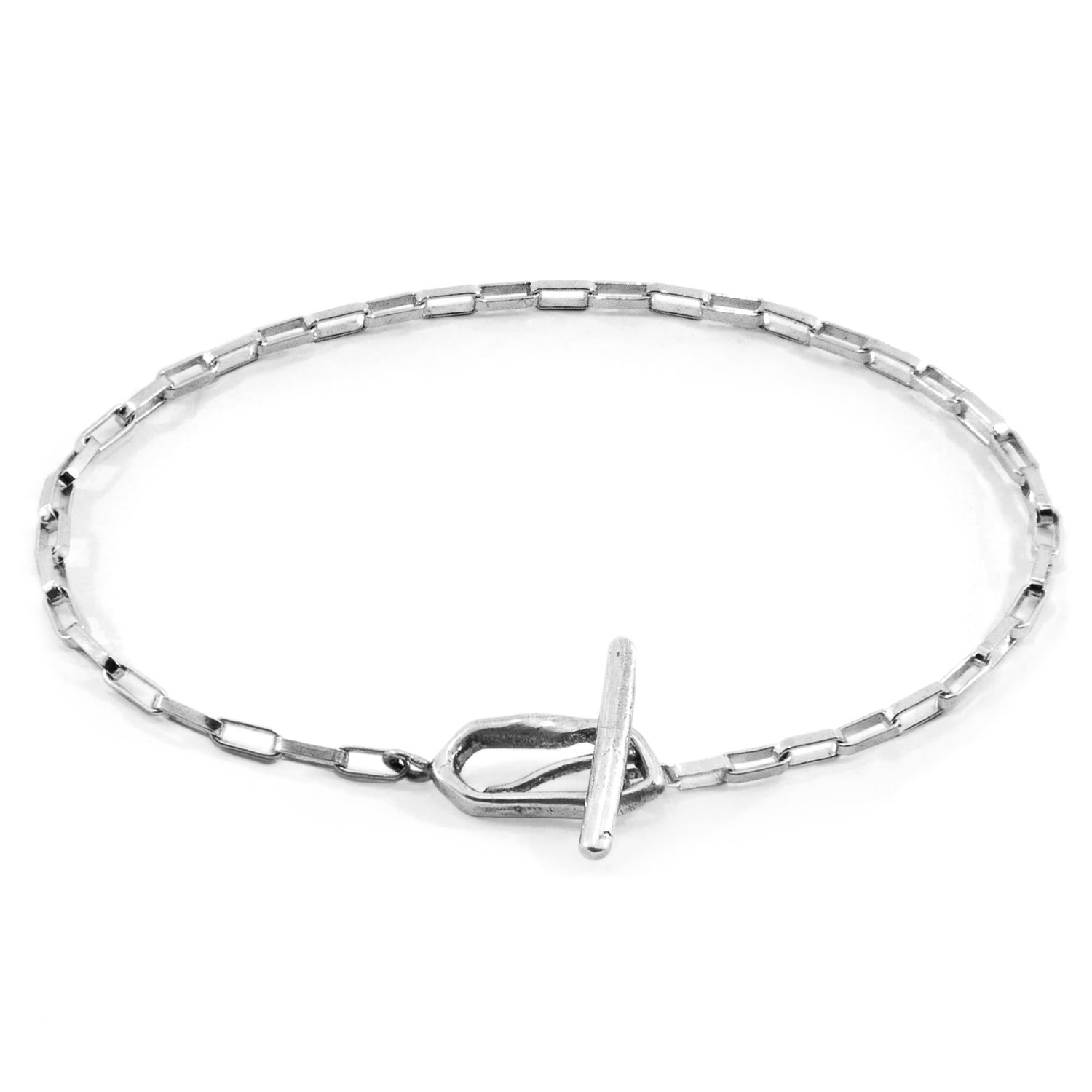 Anchor & Crew Women's Alex Twist Silver Chain T-bar Bracelet In Silver