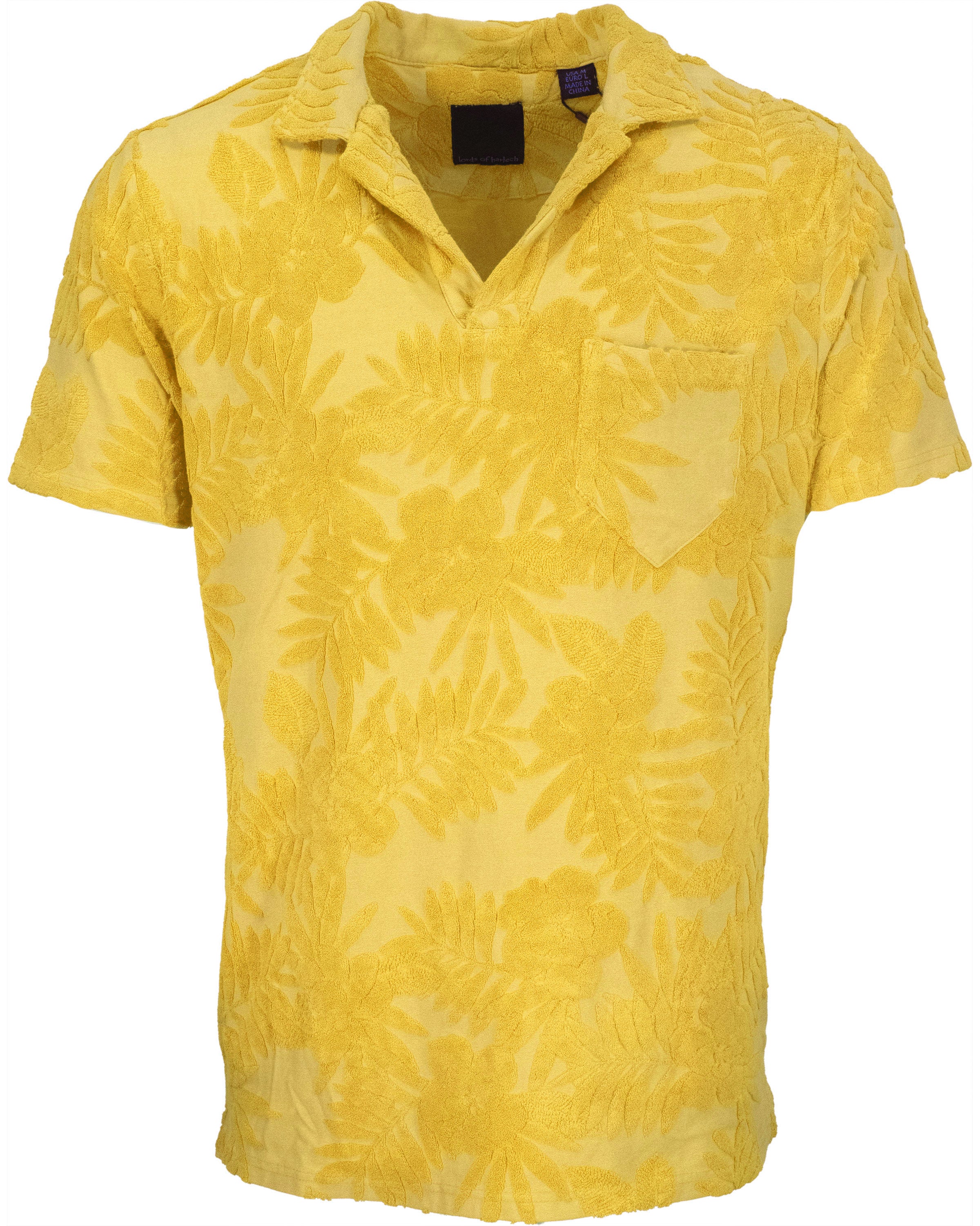 Men’s Yellow / Orange Johnny Farm Floral Towel Polo - Sunshine Extra Large Lords of Harlech