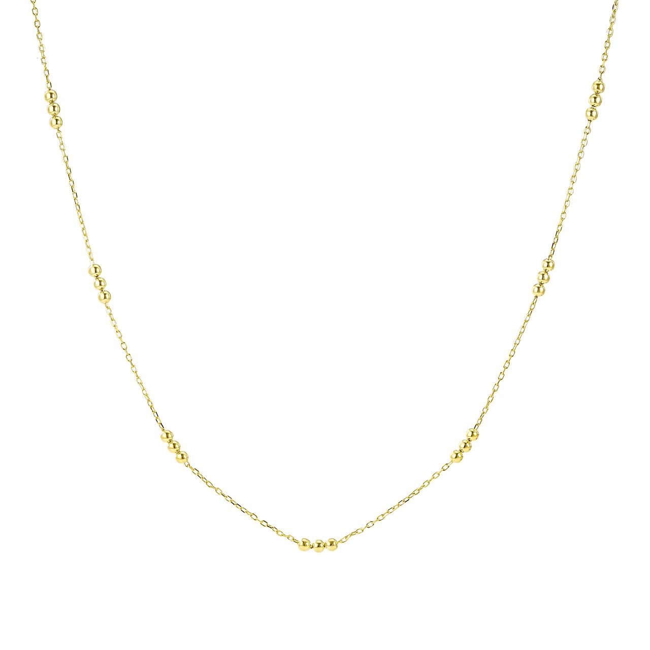 Nazzar Women's Mini Trio Gold Bead Station Chain Necklace