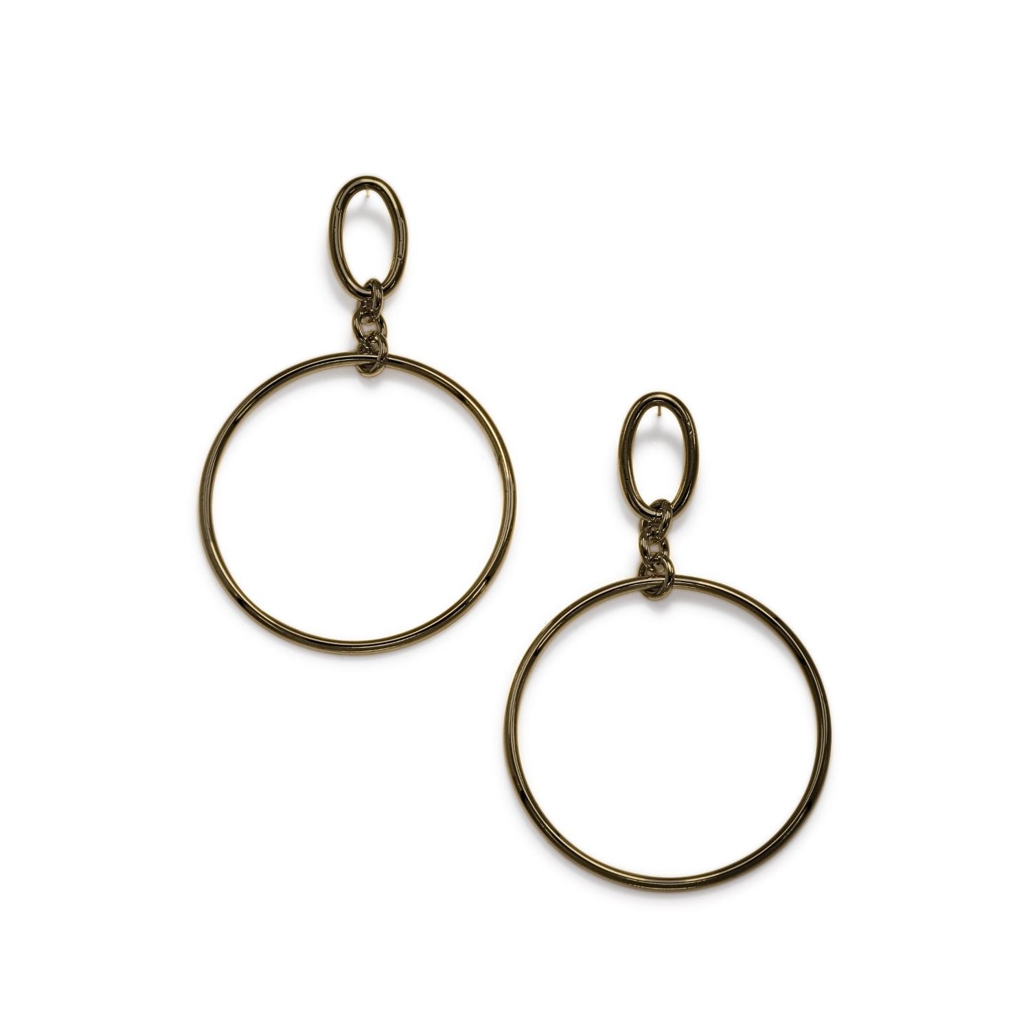 Jaredjamin Women's Brown Antique Ophelia Drop Hoop Post Earrings In Brown