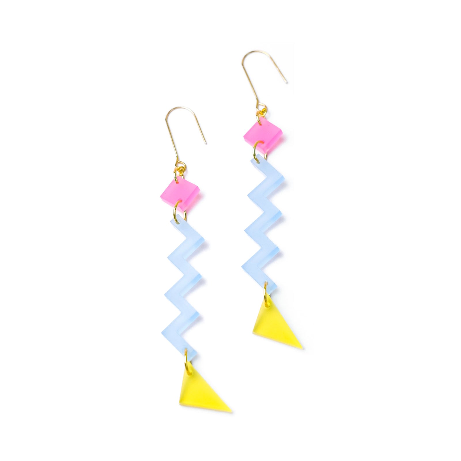 Women’s Blue / Yellow / Orange Geometric Zig Zag In Cmy By Chavelli