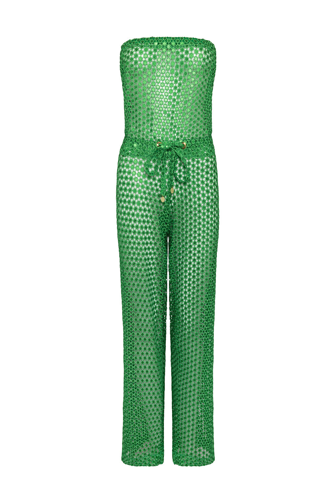 Leyla Maya Ltd Women's Green Hattie Bandeau Jumpsuit - Emerald Opulence In Green