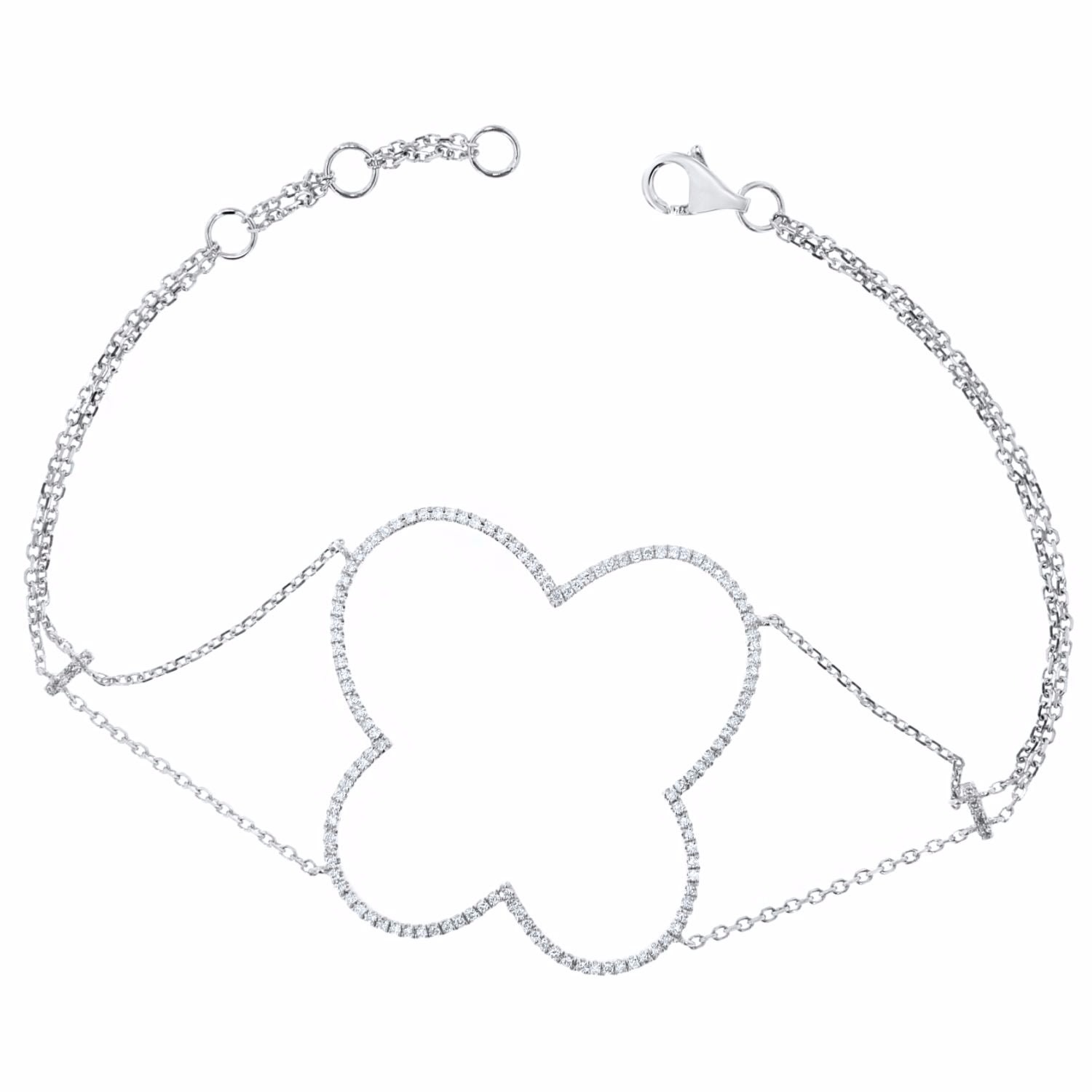 Women’s Silver Clover Bracelet 18K White Gold Cosanuova