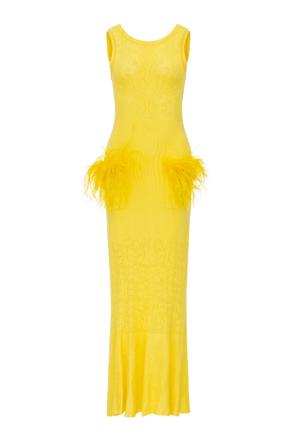 Women's Yellow Bamboo Knit Dress | Large | Andreeva