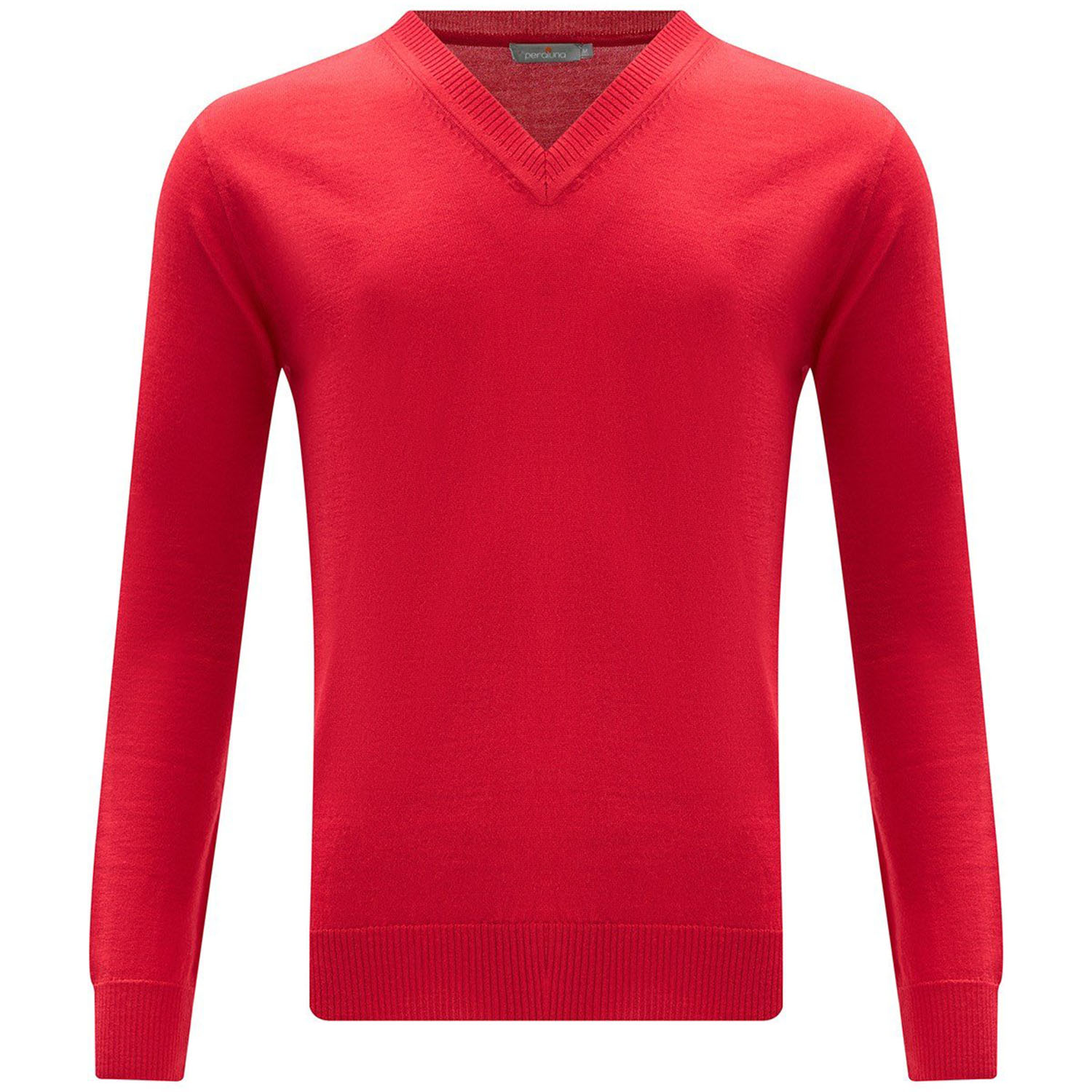 V Neck Basic Knitwear Men’s Pullover - Red Small Peraluna