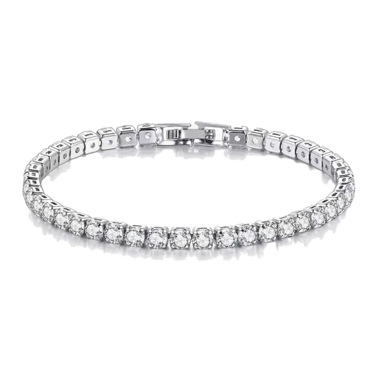 Chanel Joan Elkayam Women's Silver Jennifer Crystal Tennis Bracelet