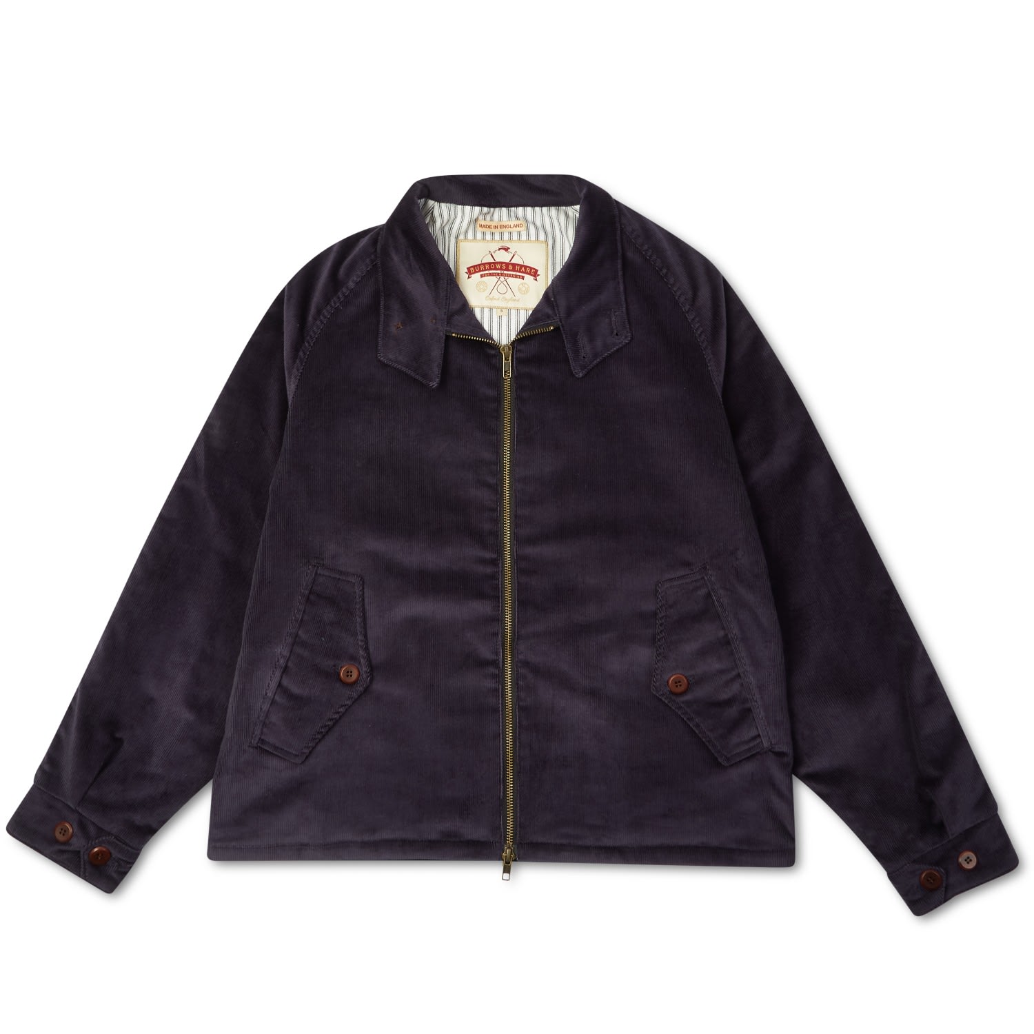 Burrows And Hare Men's Blue Harrington Jacket - Navy