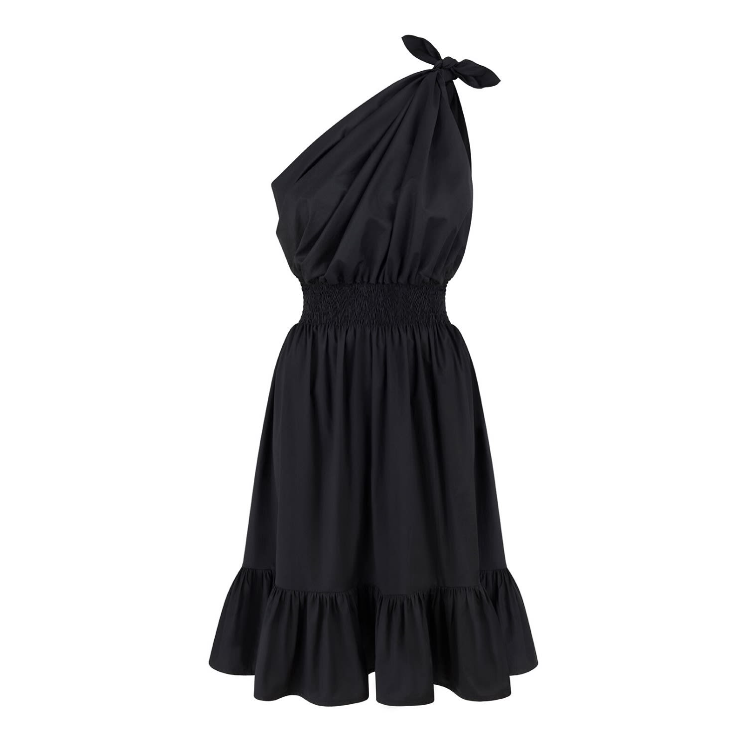 one shoulder cotton dress