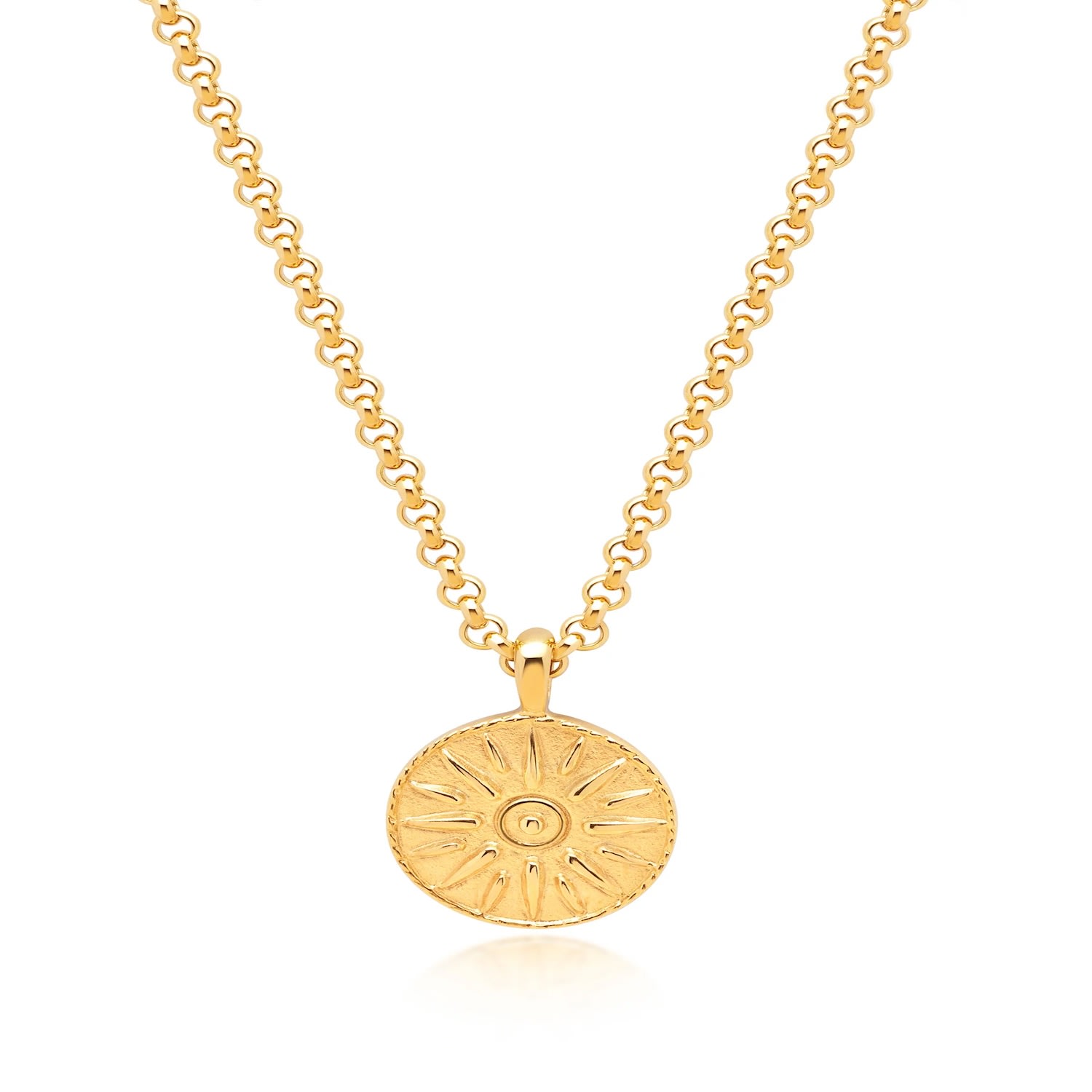 Men’s Gold Necklace With Ancient Sun Pendant Nialaya